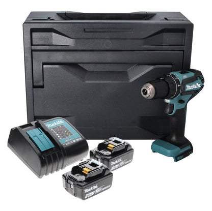 Makita DHP 485 STX Akku Schlagbohrschrauber 18 V 50 Nm Brushless + 2x Akku 5,0 Ah + Ladegerät + Makbox