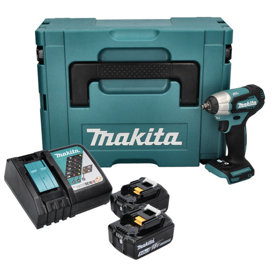 Makita DTW 180 RTJ Akku Schlagschrauber 18 V 180 Nm 3/8" Brushless + 2x Akku 5,0 Ah + Ladegerät + Makpac