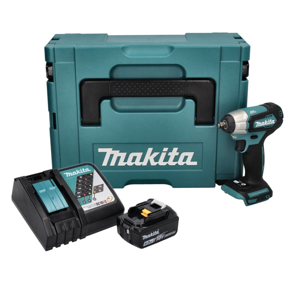 Makita DTW 180 RG1J clé à chocs sans fil 18 V 180 Nm 3/8" sans balai + 1x batterie 6,0 Ah + chargeur + Makpac