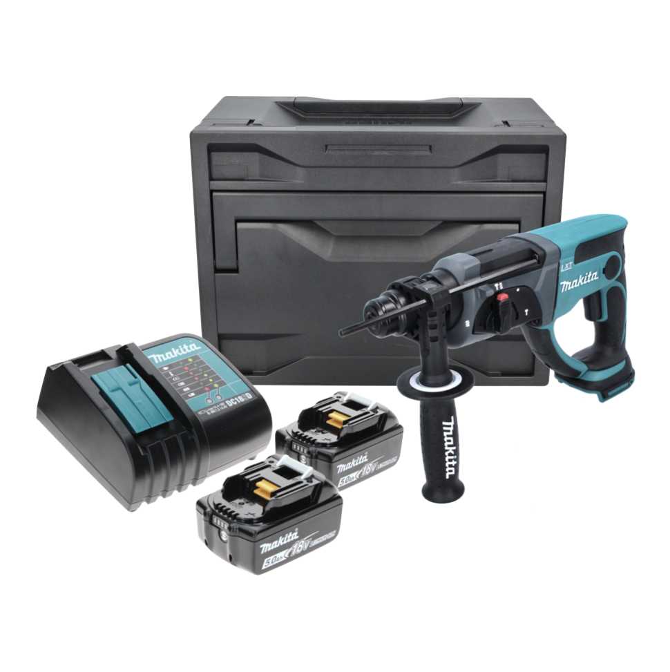 Makita DHR 202 STX Akku Kombihammer 18 V 2,0 J SDS Plus + 2x Akku 5,0 Ah + Ladegerät + Makbox