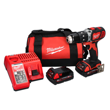 Perceuse à percussion sans fil Milwaukee M18 BPD-202B 18 V 60 Nm (4933478256) + 2x batteries 2,0 Ah + chargeur + sac