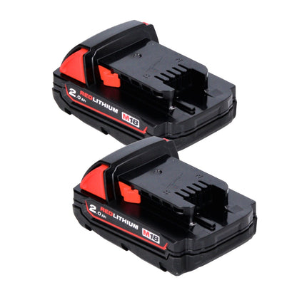 Jeu de batteries Milwaukee M18 B2 18 V 2x 2,0 Ah / 2000 mAh ROUGE Li-Ion (2x 4932430062)