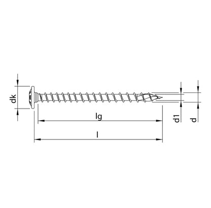 HECO TOPIX plus Vis à bois professionnelles 6,0 x 40 mm 200 pièces (61013) Vis à bois entièrement filetée, tête rondelle, entraînement en T, galvanisée bleue, A3K