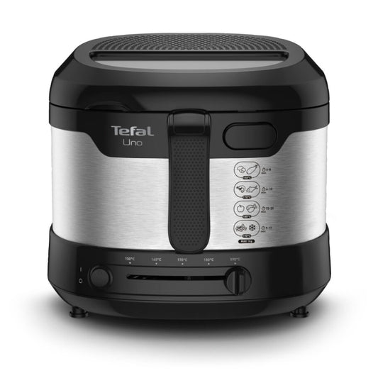 Tefal UNO FF215D30 Friteuse 1475 Watt 1,8 l Volumen 150 - 190 °C Schwarz , Edelstahl