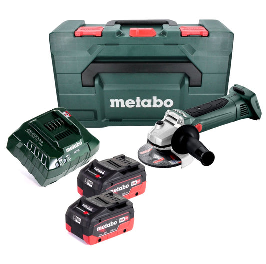 Metabo W 18 LTX 125 Akku Winkelschleifer 18 V 125 mm + 2x Akku 8,0 Ah + Ladegerät + metaBOX