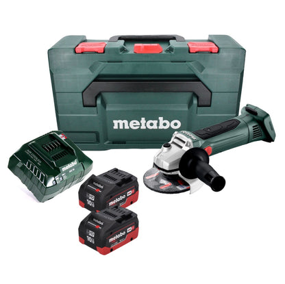 Meuleuse d'angle sur batterie Metabo W 18 LTX 125 18 V 125 mm + 2x batteries 10,0 Ah + chargeur + métaBOX