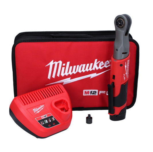 Milwaukee M12 FIR38-201B Akku Ratsche 12 V 75 Nm 3/8" ( 4933459798 ) Brushless  + 1x Akku 2,0 Ah + Ladegerät + Tasche