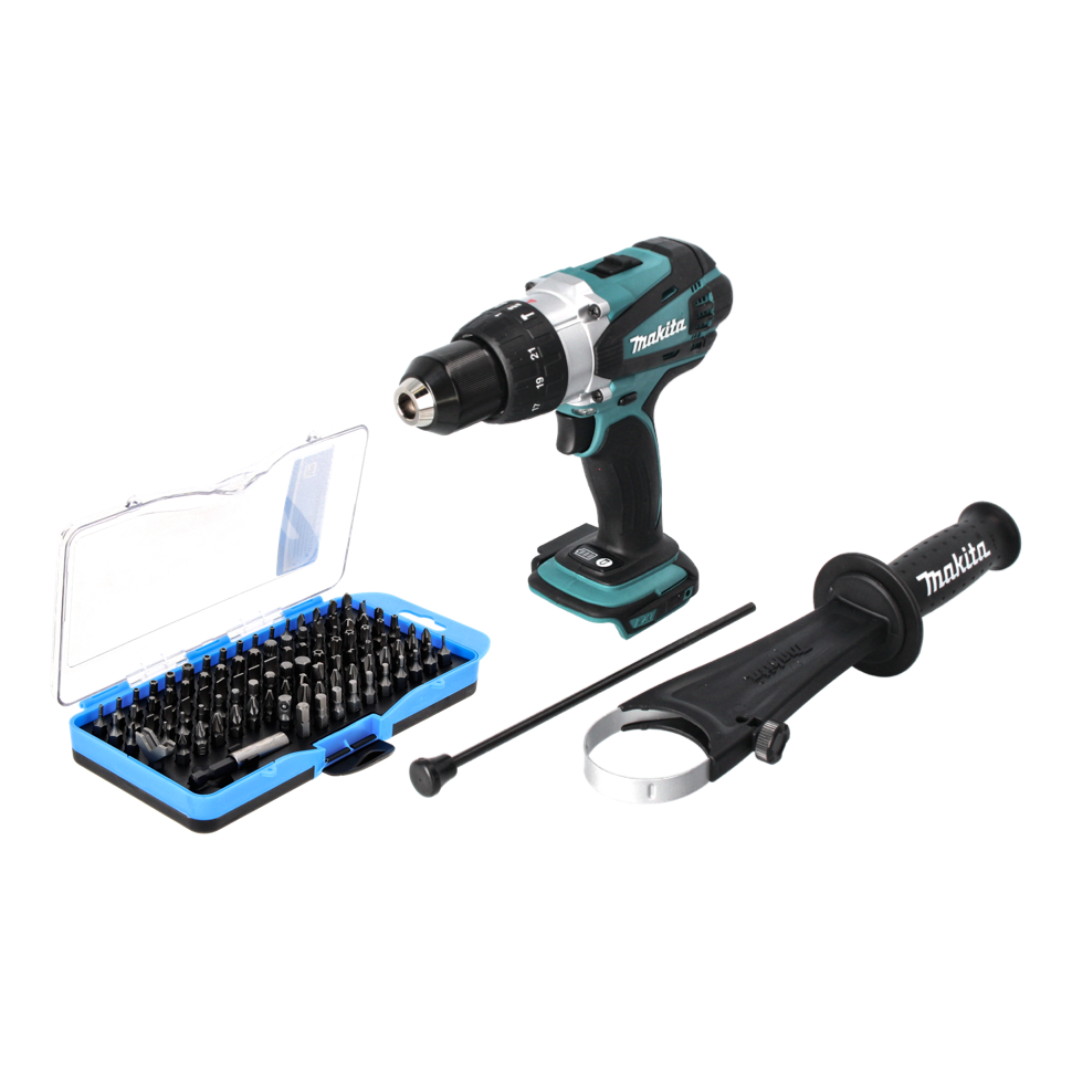 Makita DHP 458 Z perceuse à percussion sans fil 18 V 91 Nm + jeu d'embouts 100 pièces - sans batterie, sans chargeur