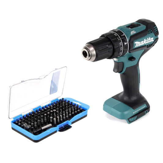 Makita DHP 485 Z perceuse à percussion sans fil 18 V 50 Nm sans balais + jeu d'embouts de 100 pièces - sans batterie, sans chargeur