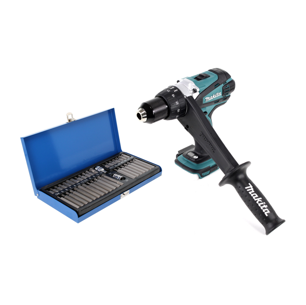 Makita DDF 458 Z perceuse-visseuse sans fil 18 V 91 Nm + jeu d'embouts 40 pièces - sans batterie, sans chargeur