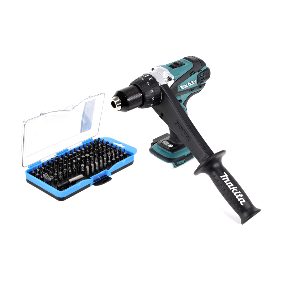 Makita DDF 458 Z perceuse-visseuse sans fil 18 V 91 Nm + jeu d'embouts 100 pièces - sans batterie, sans chargeur