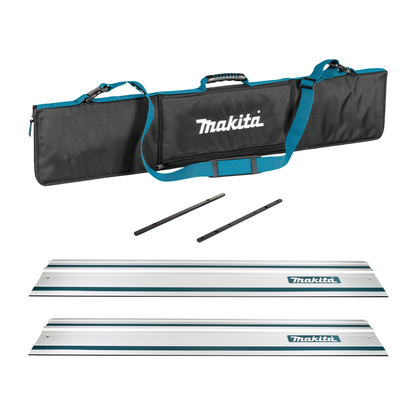 Rail de guidage Makita pour scies 1000 mm 2 pièces (2x 199140-0) + 2x connecteur de rail de guidage + sac de rail de guidage portable