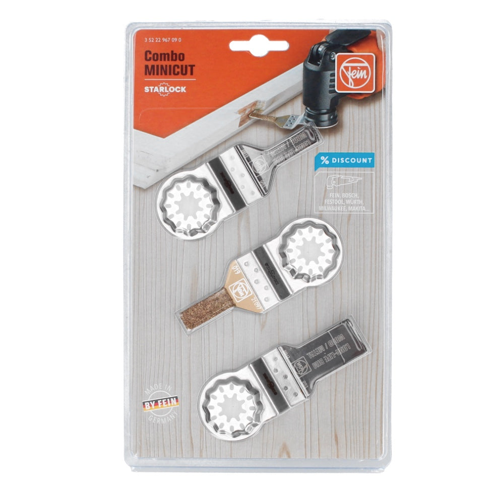 FEIN Combo Starlock Mini Cut 3 tlg. ( 35222967090 ) E-Cut Long Life Sägeblatter & HM Feile - Toolbrothers