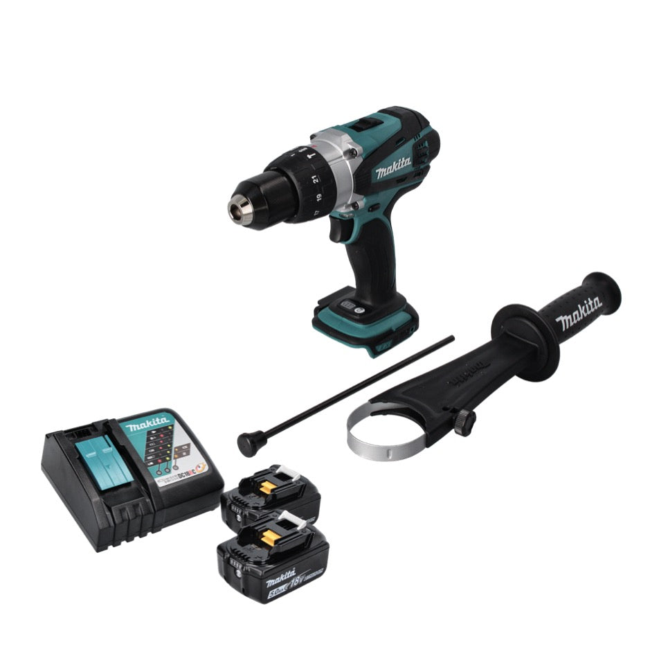 Makita DHP 458 RT perceuse à percussion sans fil 18 V 91 Nm + 2x batteries 5,0 Ah + chargeur