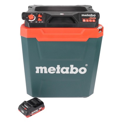 Glacière à batterie Metabo KB 18 BL 18 V avec fonction chauffante 28 l sans balais + 1x batterie 4,0 Ah - sans chargeur