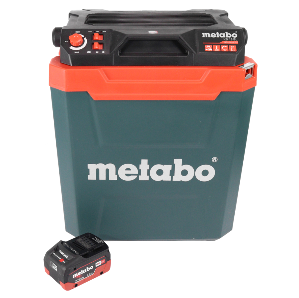 Glacière à batterie Metabo KB 18 BL 18 V avec fonction chauffante 28 l sans balais + 1x batterie 5,5 Ah - sans chargeur