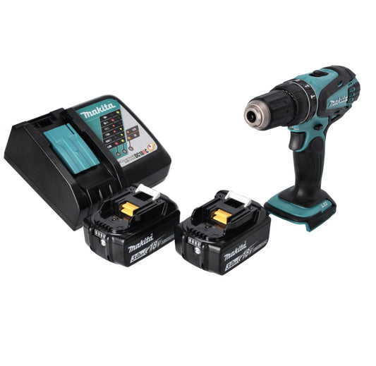 Makita DHP 456 RF perceuse à percussion sans fil 18 V 50 Nm + 2x batteries 3,0 Ah + chargeur