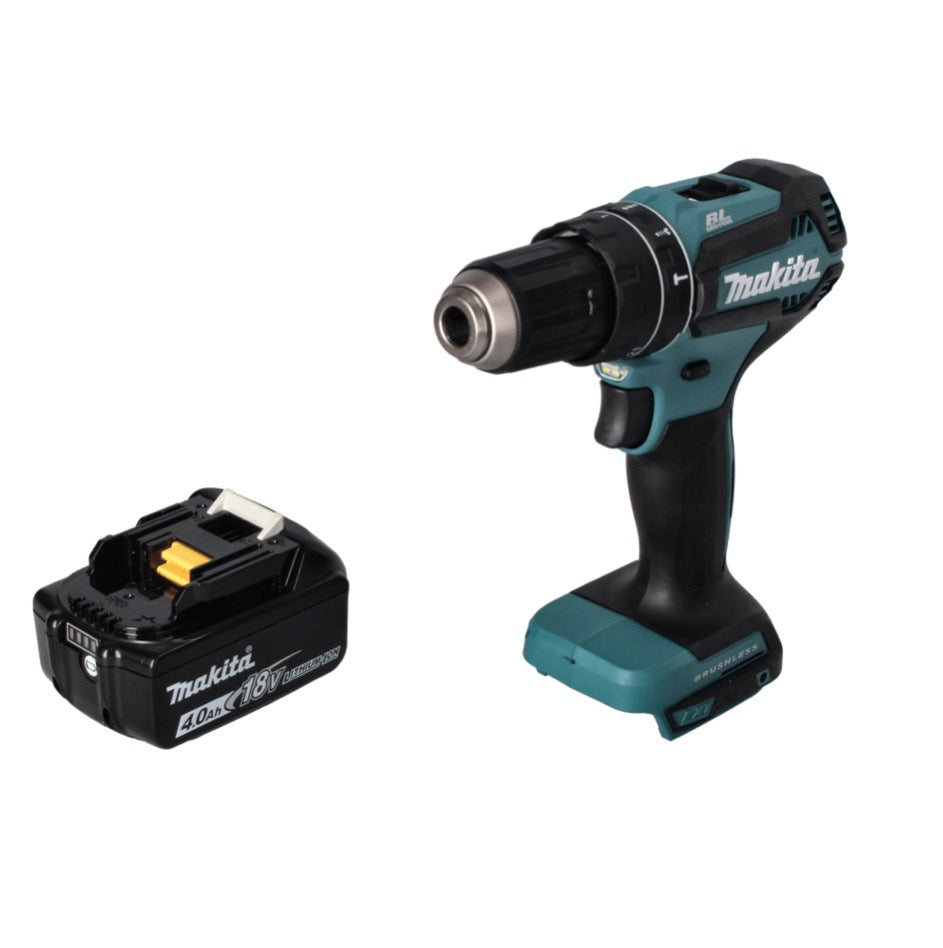 Makita DHP 485 M1 Akku Schlagbohrschrauber 18 V 50 Nm Brushless + 1x Akku 4,0 Ah - ohne Ladegerät