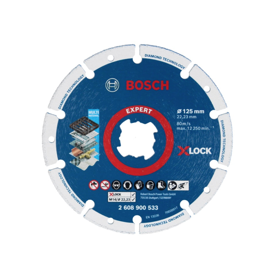 Bosch X-LOCK Diamant Metallscheiben Trennscheibe 125 x 22,23 mm ( 2608900533 ) Expert 1 Stk. für X-LOCK Winkelschleifer - Toolbrothers