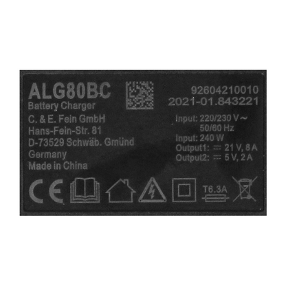 FEIN ALG 80 BC Schnellladegerät 12 V - 18 V für Li-Ion Akkus ( 92604210010 ) Bluetooth Konnektivität - Toolbrothers