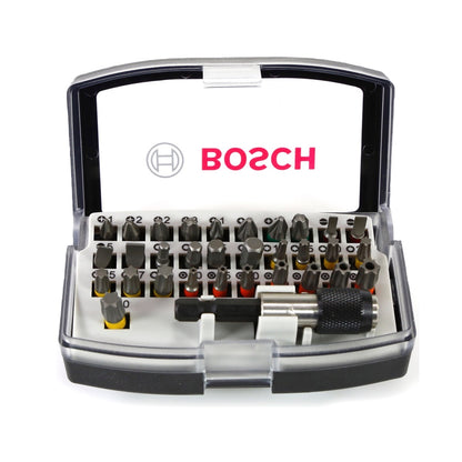 Bosch GSB 18V-55 Professional perceuse à percussion sans fil 18 V 55 Nm sans balais + 2x batteries 2,0 Ah + chargeur + L-Boxx (06019H5370) + jeu d'embouts Bosch 32 pièces dans un coffret robuste gris (2607017319)