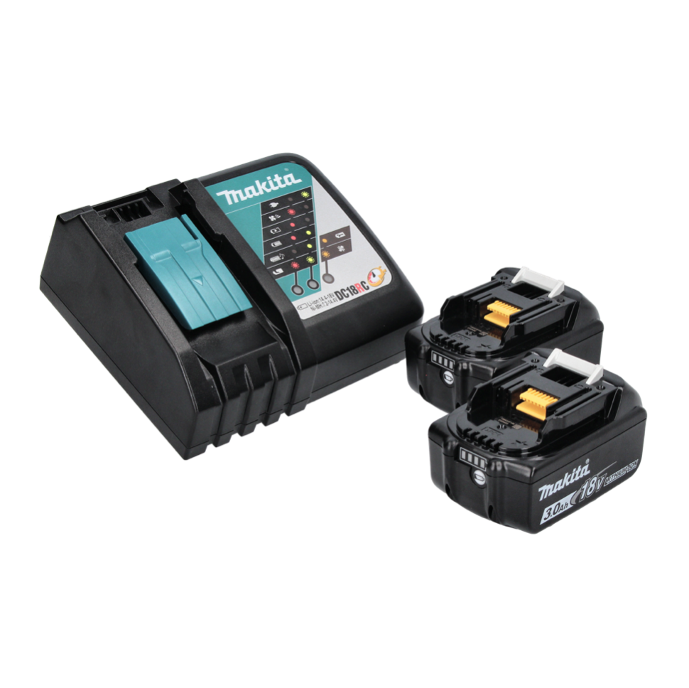 Makita DHP 484 RF W perceuse à percussion sans fil 18 V 54 Nm sans balais blanc + 2x batteries 3,0 Ah + chargeur