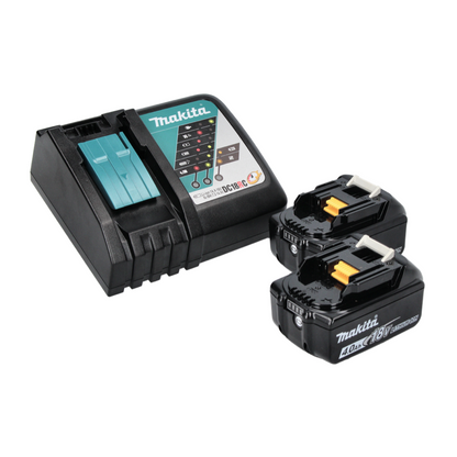 Makita DHP 484 RM W perceuse à percussion sans fil 18 V 54 Nm sans balais blanc + 2x batteries 4,0 Ah + chargeur