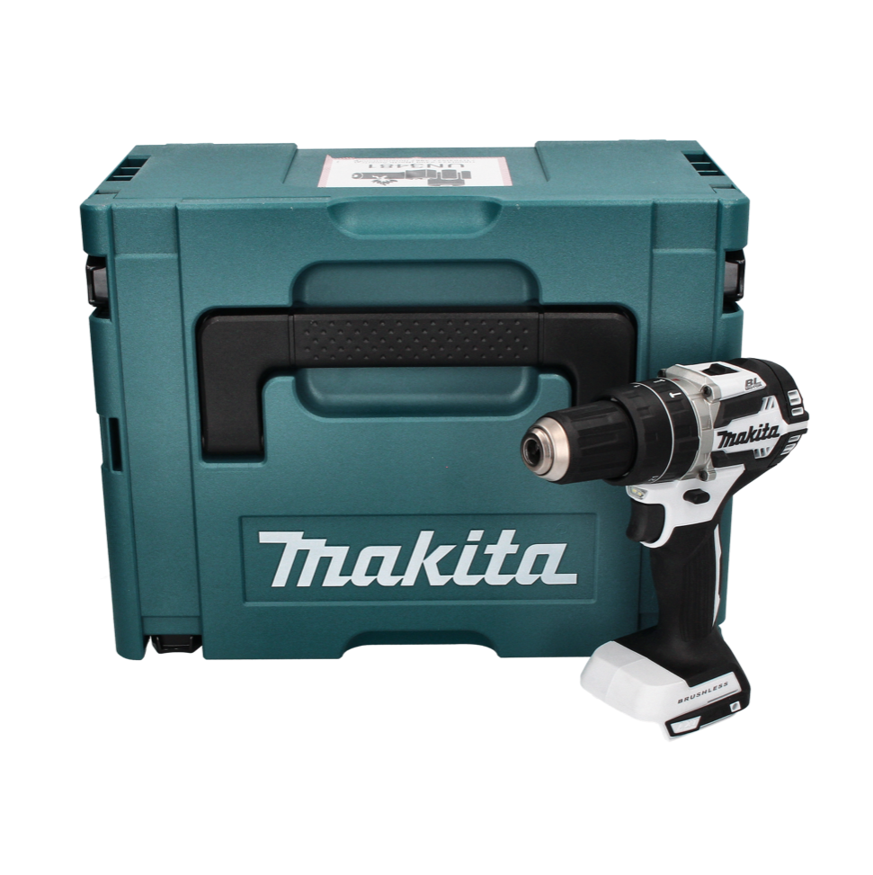 Makita DHP 484 ZJ W perceuse à percussion sans fil 18 V 54 Nm brushless blanc + Makpac - sans batterie, sans chargeur