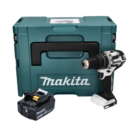 Makita DHP 484 F1J W perceuse à percussion sans fil 18 V 54 Nm sans balais blanc + 1x batterie 3,0 Ah + Makpac - sans chargeur