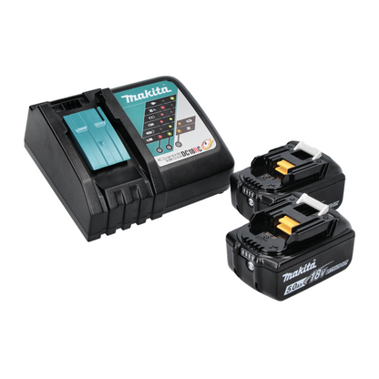 Makita DHP 484 RTJ W perceuse à percussion sans fil 18 V 54 Nm sans balais blanc + 2x batteries 5,0 Ah + chargeur + Makpac