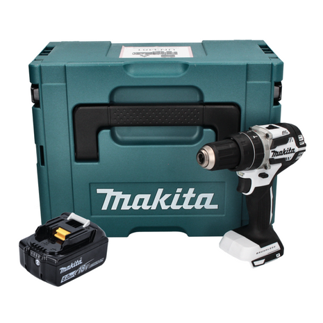 Makita DHP 484 G1J W Akku Schlagbohrschrauber 18 V 54 Nm Brushless Weiß + 1x Akku 6,0 Ah + Makpac - ohne Ladegerät