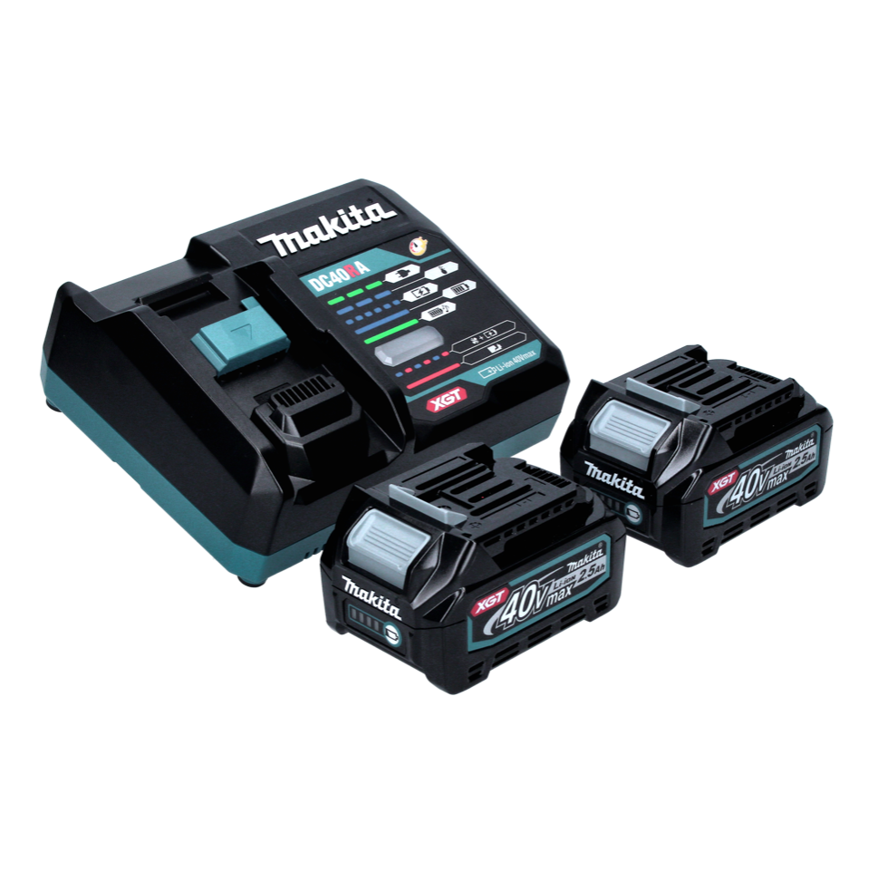 Scie circulaire manuelle à batterie Makita RS 002 GD2 40 V max. 260 mm sans balais + 2x batteries 2,5 Ah + chargeur