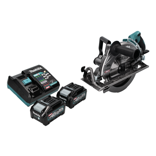 Scie circulaire manuelle à batterie Makita RS 002 GM2 40 V max. 260 mm sans balais + 2x batteries 4,0 Ah + chargeur