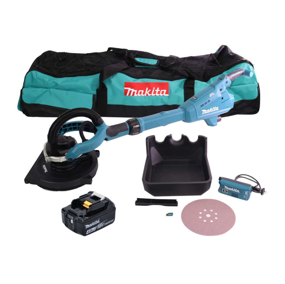 Makita DSL 800 M1X Akku Langhalsschleifer 18 V 225 mm Brushless + 1x Akku 4,0 Ah + Zubehör + Tasche - ohne Ladegerät