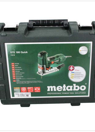 Metabo STE 100 Quick scie sauteuse 710 W (601100900) + 21x lame de scie sauteuse + buse d'aspiration + verre de protection + étui