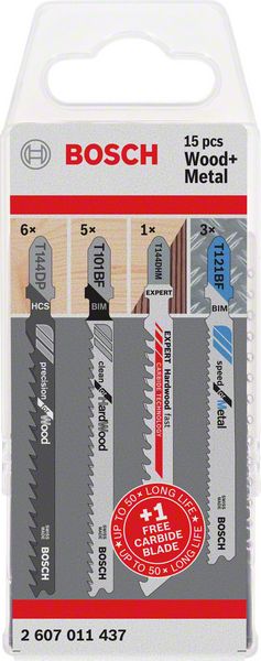 Bosch Stichsägeblatt Set 15tlg. für Holzarbeiten ( 2607011437 ) HCS / CT / BIM