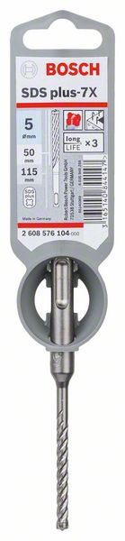 Bosch SDS-plus 7X Foret en carbure 5x50x115mm, certifié PGM ( 2608576104 )