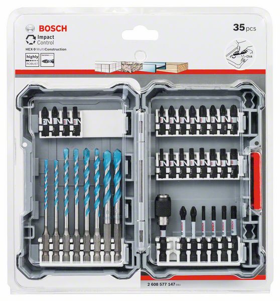 Bosch Impact Control Multi Construction Schrauber 35 tlg. Bit- und Bohrer Set ( 2608577147 ) - Toolbrothers