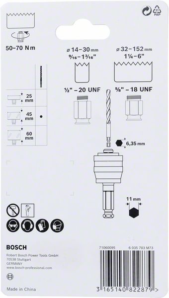 Bosch Power Change Plus Starter Kit 7,15 x 85 mm HSS-G Bohrer Sechskantaufnahme ( 2608599010 ) Multimaterial Carbide