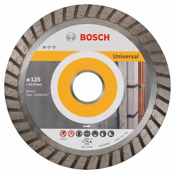 Bosch Standard Universal Turbo Diamant Trennscheibe 125 mm 1 Stk. ( 2608602394 ) Beton Aufnahme 22,23 mm - Toolbrothers