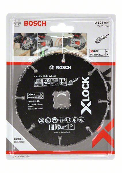 Bosch X-LOCK Carbide Multiwheel Disque à tronçonner K125x1x22,23mm (2608619284)