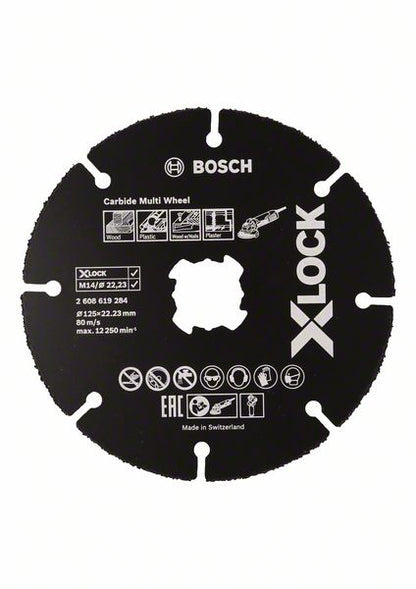 Bosch X-LOCK Carbide Multiwheel Disque à tronçonner K125x1x22,23mm (2608619284)