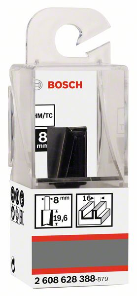 Bosch Nutenfräser Standard for Wood 8 x 16 x 51 mm ( 2608628388 ) Zweischneidig - Toolbrothers