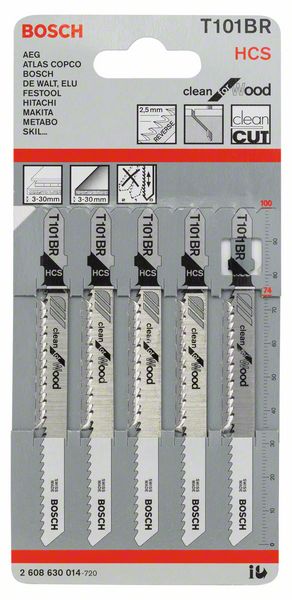 Bosch T 101 BR Stichsägeblätter Clean for Wood 5 Stk. 100 mm ( 2608630014 ) - Toolbrothers