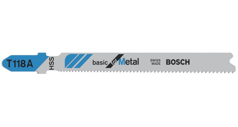 Bosch T 118 A Stichsägeblätter Basic for Metal für Metallarbeiten - 100 Stück, gefräste Zähne, für Stichsägen mit T-Schaft-Aufnahme - Toolbrothers