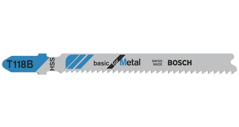 Bosch T 118 B Stichsägeblätter für Metall - 100 Stück, gefräste gewellte Zahnausführung, für Stichsägen mit T-Schaft-Aufnahme - Toolbrothers