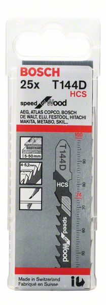 Bosch T 144 D Stichsägeblätter Speed for Wood 25 Stk. 100 mm ( 2608630040 ) - Toolbrothers