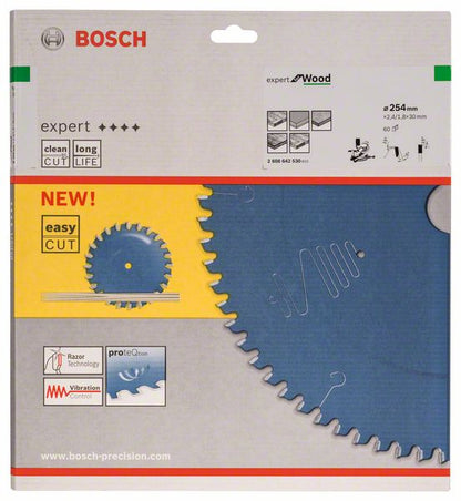 Bosch Kreissägeblatt für Holz EX WO B 254 x 30 x 1,8 mm 60 Zähne ( 2608642530 ) - Toolbrothers