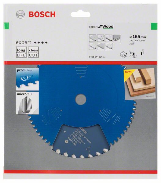 Lame de scie circulaire Bosch Expert for Wood 165 x 1,6 x 30 mm 36 Z (2608644026)