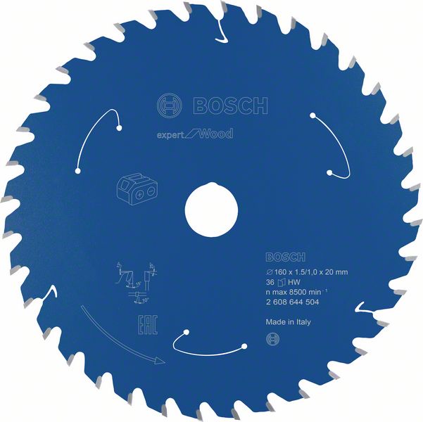 Bosch Kreissägeblatt Expert for Wood 160 x 1,0 x 20 mm 36 Zähne für Holz ( 2608644504 ) - Toolbrothers